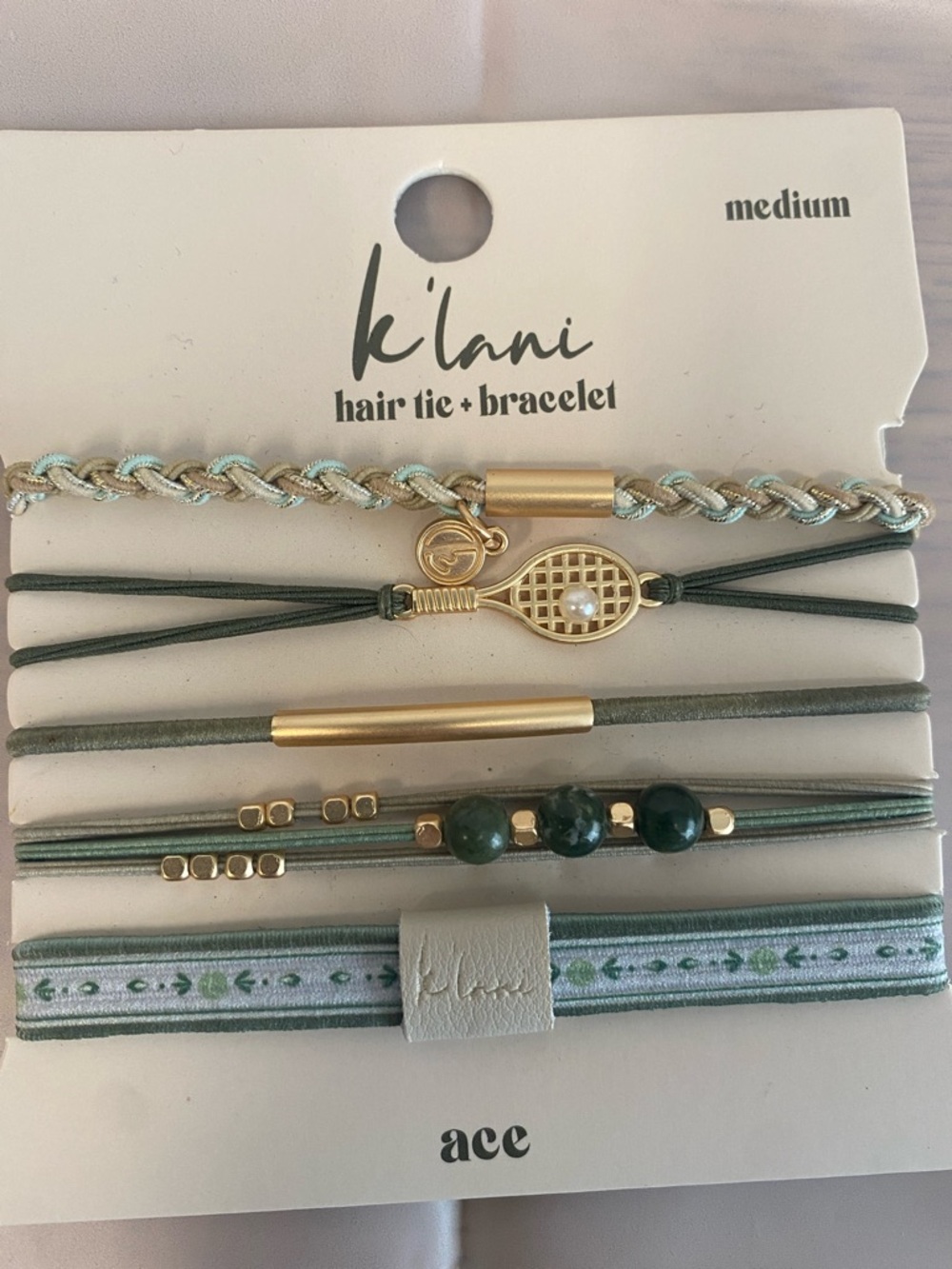 Kilani Green Multi-Style Hair Tie & Bracelet Set